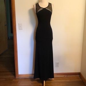 Long black and gold maxi dress